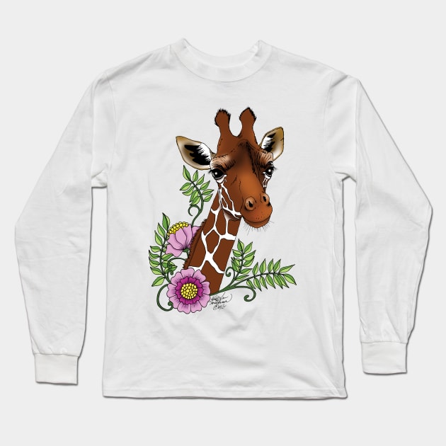 Giraffe Long Sleeve T-Shirt by tigressdragon